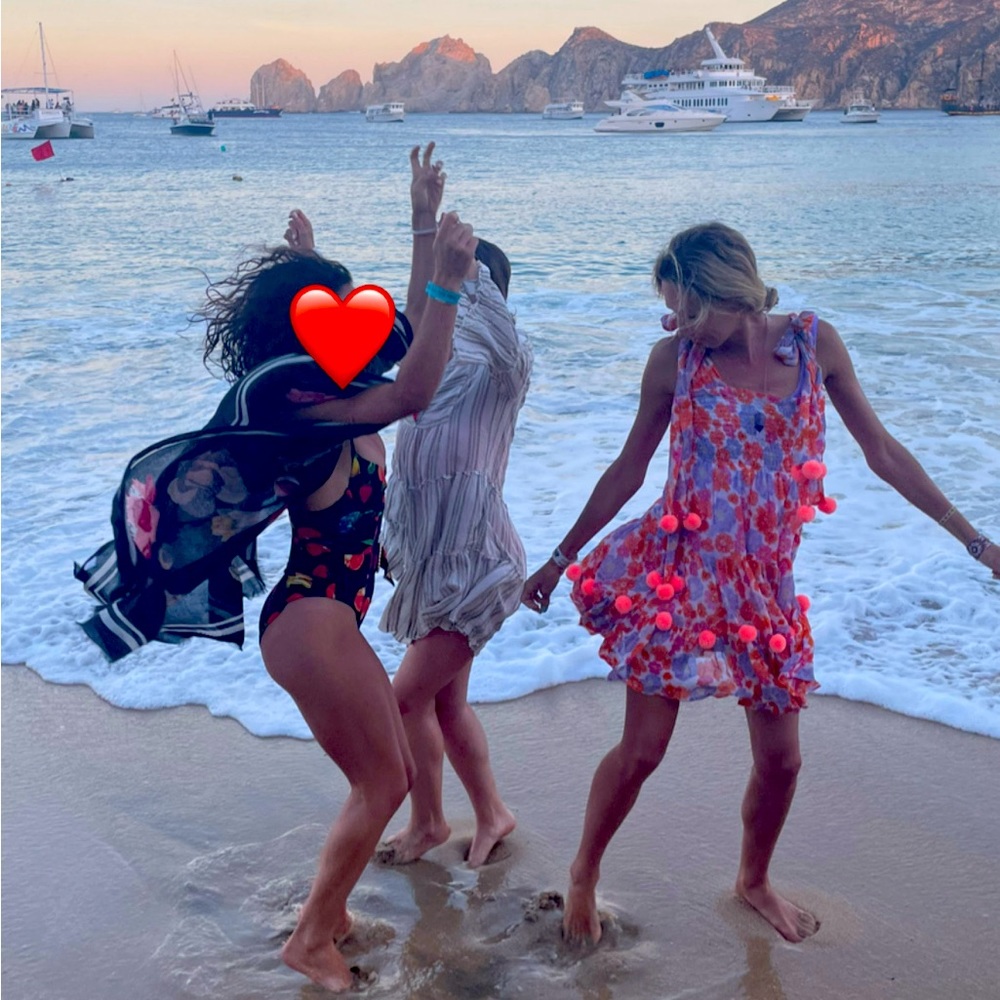 Peach + Lavender Sundress dress in XS.